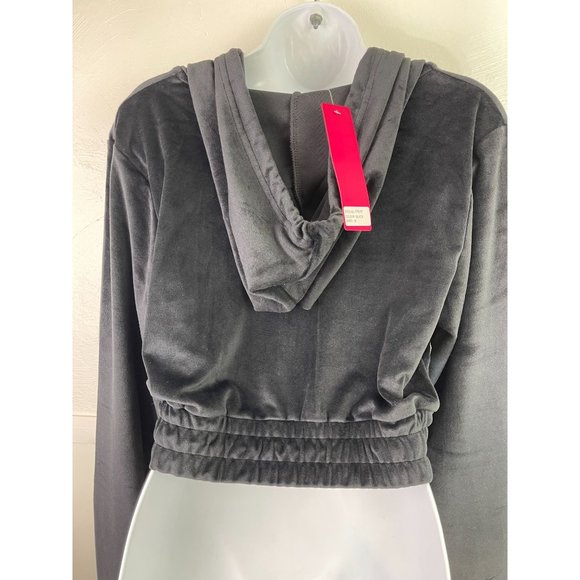 Velvet Hooded Cropped Sweater Size Varius - Picture 5 of 6